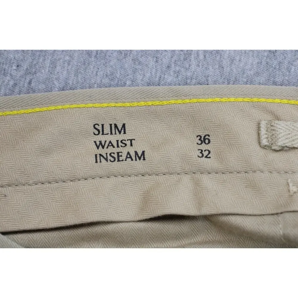 Banana Republic Pants Mens 36 x‎ 32 Beige Chino Slim Flat Front